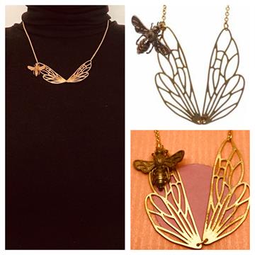 PENDULUM - kort halskæde/short necklace - flying bee 